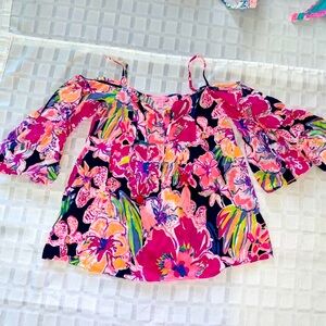 Lilly Pulitzer Vibrant Floral Off-Shoulder Blouse